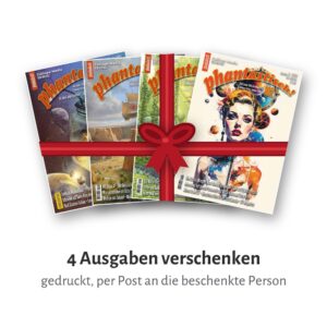 Vier Hefte der phantastisch! mit rotem Geschenkband und Schleife