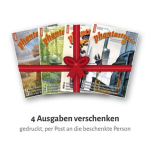 Vier Hefte der phantastisch! mit rotem Geschenkband und Schleife